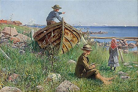 Sample artwork by Lotten Ronnquist (1864 - 1912), known for portraits in miniature, interiors, landscapes, still lifes, monumental paintings - View similar artists and auction records