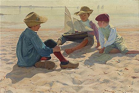 Pojkar i solskensbelysning, Concarneau