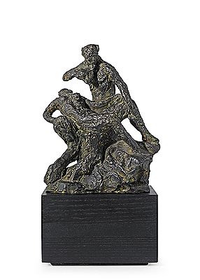 Flöjtspelande satyr och nymf