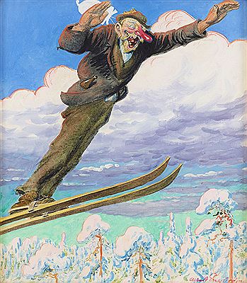 Koling som backhoppare - omslag till Strix julnummer 1918
