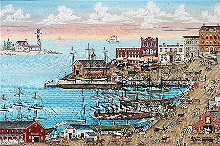 Sunrise On The Harbor Scene