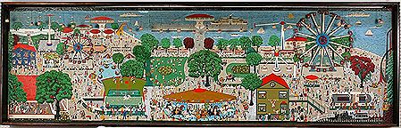 Sample artwork by Oscar Nelson (1891 - 1972), known for folk art painting, musician - View similar artists and auction records