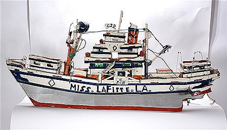 Large Shrimper - Miss Lafitte, LA. by James JP Scott - Auction record, sale price, and art valuation. Compare with similar artists and explore comparable artworks.