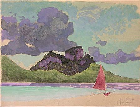 Bora Bora et pirogue à voile, 1950 by Jacques Boullaire - Auction record, sale price, and art valuation. Compare with similar artists and explore comparable artworks.