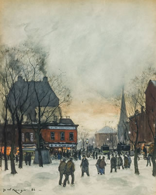 "Gansevoort Square, New York, Winter Sunset"