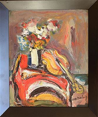Nature morte au violon et au bouquet