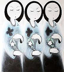 Three Women and Flower