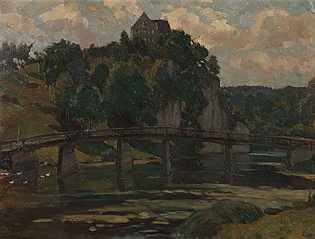 "Gutenstein", Blick über die junge Donau auf Schloss Gutenstein by Albert Wunderlich - Auction record, sale price, and art valuation. Compare with similar artists and explore comparable artworks.