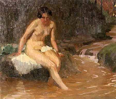 Sitting female nude