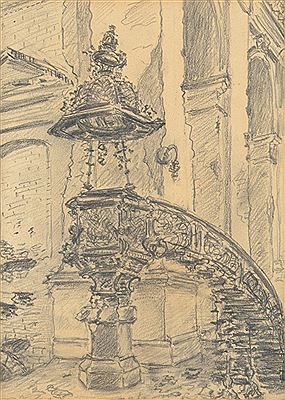 A DRAWING, "Detail de Dijon"