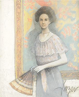 Portrait of a Lady by Charles Inzer - Auction record, sale price, and art valuation. Compare with similar artists and explore comparable artworks.
