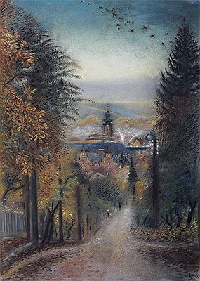 Waldweg nach Weimar. 1954