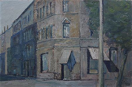 Haeuserzeile in Leipzig-Stoetteritz. 1977