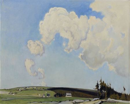 Zinnwald mit großer Wolke.
