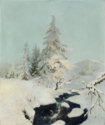 Winter an der Wilden Weißeritz bei Klingenberg. 1938/