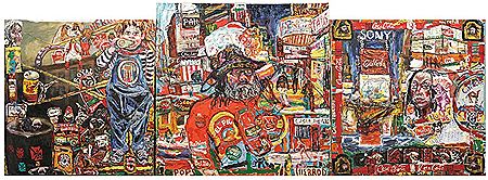 Sample artwork by Phillip Lawrence Sherrod (Born 1935), known for expressionist city scene, figure and genre painting, graphics, teaching - View similar artists and auction records