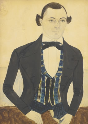 THREE-QUARTER LENGTH PORTRAIT OF A GENTLEMAN IN A PLAID VEST