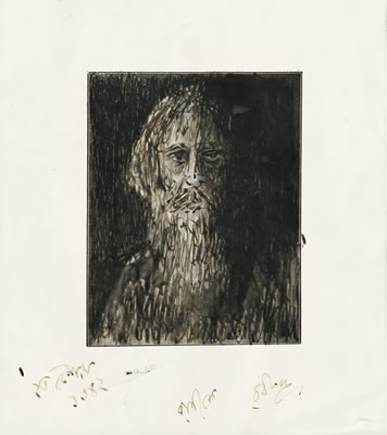Portrait of Rabindranath Tagore: UNTITLED (SELF PORTRAIT)