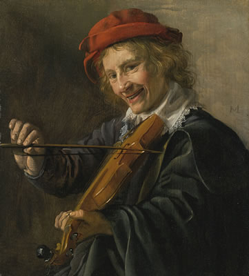 AN INTERIOR WITH A VIOLINIST
