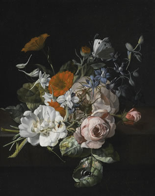 STILL LIFE OF FLOWERS WITH A NOSEGAY OF ROSES