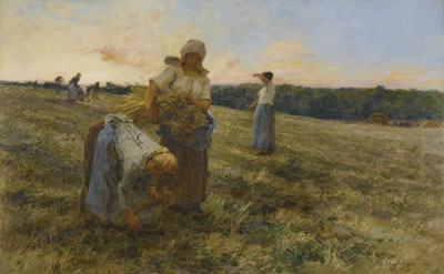 GLANEUSES LE SOIR by Leon Augustin L'hermitte - Auction record, sale price, and art valuation. Compare with similar artists and explore comparable artworks.