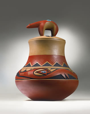San Ildefonso Polychrome Lidded Jar by Tony Da - Auction record, sale price, and art valuation. Compare with similar artists and explore comparable artworks.