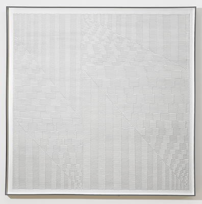 Sample artwork by Francisco Salazar (1937 - 2019), known for non objective, monochromatic painting, opticle abstraction - View similar artists and auction records