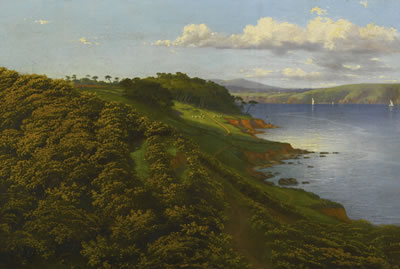 VIEW OF THE COUNTRY NEAR MOUNT EDGECUMBE, ENGLAND