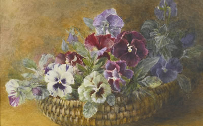 PANSIES IN A BASKET by Grace H Hastie - Auction record, sale price, and art valuation. Compare with similar artists and explore comparable artworks.