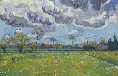 PAYSAGE SOUS UN CIEL MOUVEMENTÉ