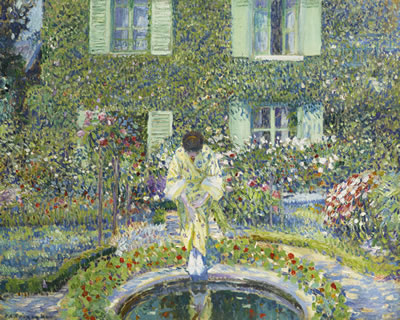 THE GARDEN POOL by Frederick Carl Frieseke - Auction record, sale price, and art valuation. Compare with similar artists and explore comparable artworks.