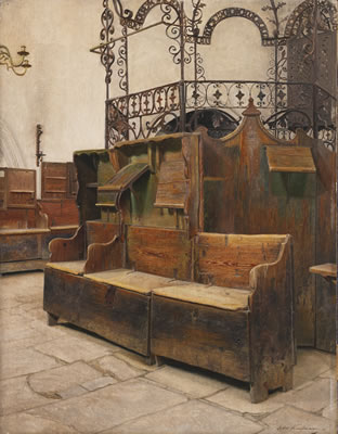 INTERIOR OF THE HOLLESCHAU SYNAGOGUE