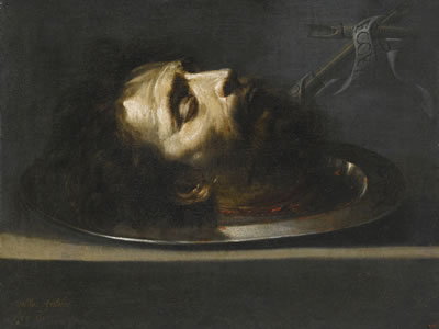 THE HEAD OF SAINT JOHN THE BAPTIST, ON A PEWTER PLATTER