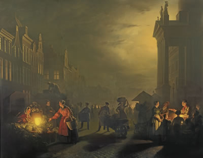 Sample artwork by Petrus van Schendel (1806 - 1870), known for market night scene and portrait paintings - View similar artists and auction records