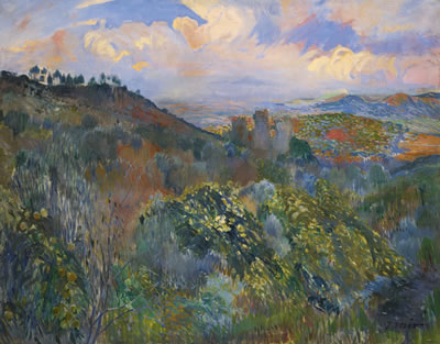 RUINAS DEL CASTILLO DE SAN TUERI, FELANITX (THE RUINS OF THE CASTLE OF SAN TUERI IN FELANITX) by Joaquin Mir Y Trinxet - Auction record, sale price, and art valuation. Compare with similar artists and explore comparable artworks.