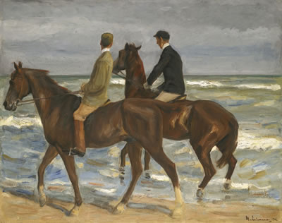 ZWEI REITER AM STRAND NACH LINKS (TWO RIDERS ON THE BEACH TO THE LEFT) by Max Liebermann - Auction record, sale price, and art valuation. Compare with similar artists and explore comparable artworks.