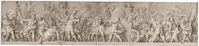 AN ELABORATE FRIEZE SHOWING THE TRIUMPH OF A ROMAN GENERAL