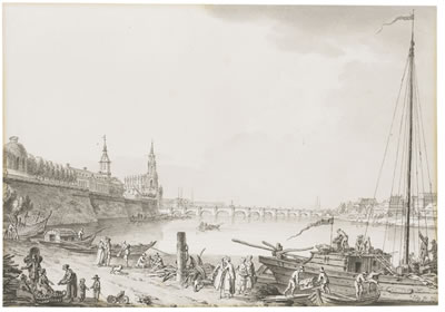 DRESDEN FROM THE BANKS OF THE ELBE RIVER