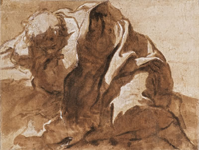 RECTO: AN APOSTLE SLEEPING BY A ROCK VERSO: STUDIES OF FEET