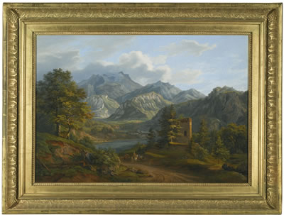 RUIN AND CASTLE AT THE FERNSTEINPASS