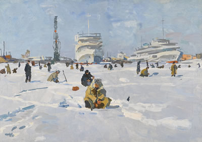 ICE FISHING by Max Avadiyevich Birshtein - Auction record, sale price, and art valuation. Compare with similar artists and explore comparable artworks.