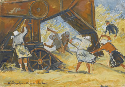 'RED BANNER' COMMUNE, THRESHING