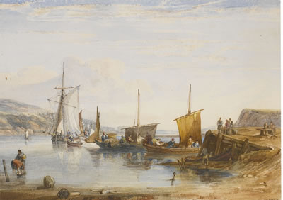 HARBOUR SCENE WITH FISHING BOATS AND OTHER SMALL VESSELS by Samuel Owen - Auction record, sale price, and art valuation. Compare with similar artists and explore comparable artworks.