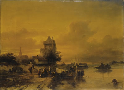 ANIMATED SCENE BY A RIVER IN THE NETHERLANDS