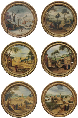 SET OF SIX MONTHS OF THE YEAR: JANUARY, MAY, JUNE, JULY, AUGUST AND SEPTEMBER (6) by Abel Grimmer - Auction record, sale price, and art valuation. Compare with similar artists and explore comparable artworks.