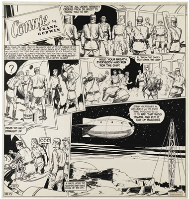 Sample artwork by Frank (Francis) Godwin (1889 - 1959), known for commercial illustrator-cartoonist, mural, etcher - View similar artists and auction records