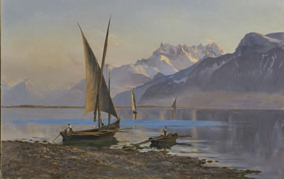 Sample artwork by Fritz Eduard Huguenin-Lassanguette (1842 - 1926), known for landscape paintings - View similar artists and auction records
