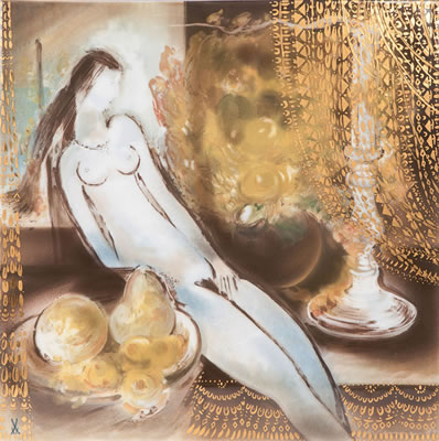 "Female nude before a gilded curtain" by Heinz Werner - Auction record, sale price, and art valuation. Compare with similar artists and explore comparable artworks.
