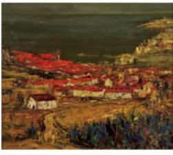 Confers and Red Roofs at the Bay