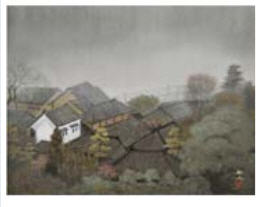 Village in Spring Rain